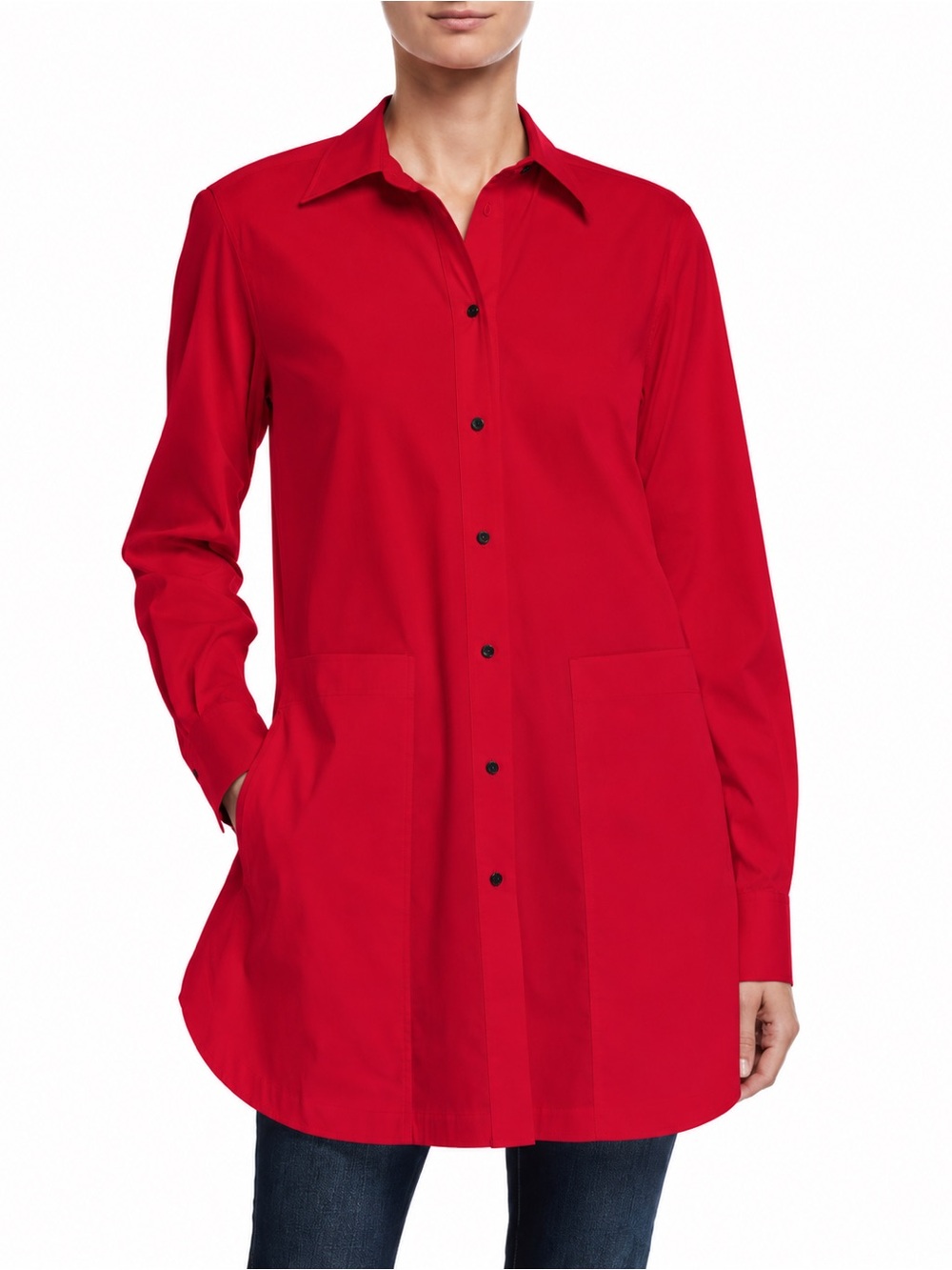 Lafayette 148 New York Michelle Italian Stretch Cotton Button Down - Size 12